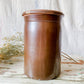 Antique Primitive Dark Brown Glazed 9" Crock | Rustic Farmhouse Kitchen | Antique Stoneware Jar