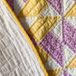 Vintage Twin Sisters Variation Purple and Yellow Quilt, c1930