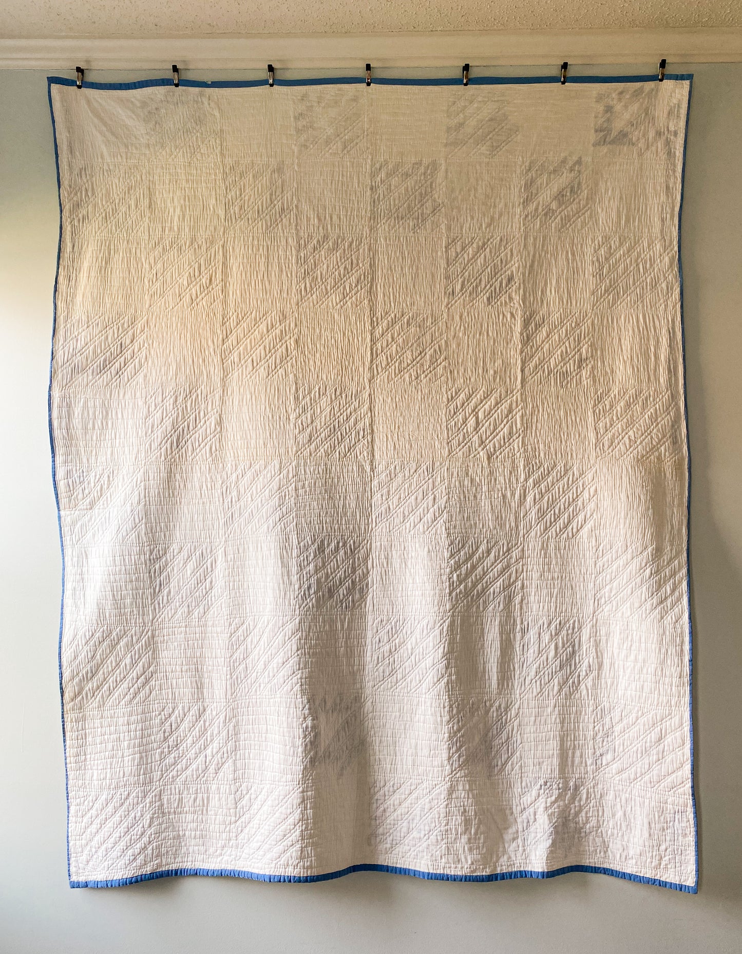 Vintage Blue and White Basket Quilt, c1930