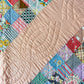 Vintage Melon Peach Medallion Patchwork Quilt, c1920