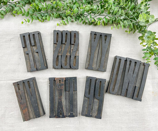 Vintage Tall Skinny Wood 5" Letterpress Blocks