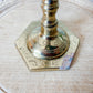 Vintage Brass Etched Floral Tall Candlestick Holder