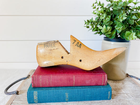 Vintage 1960s Wooden Shoe Mold - "Paree" 7AA