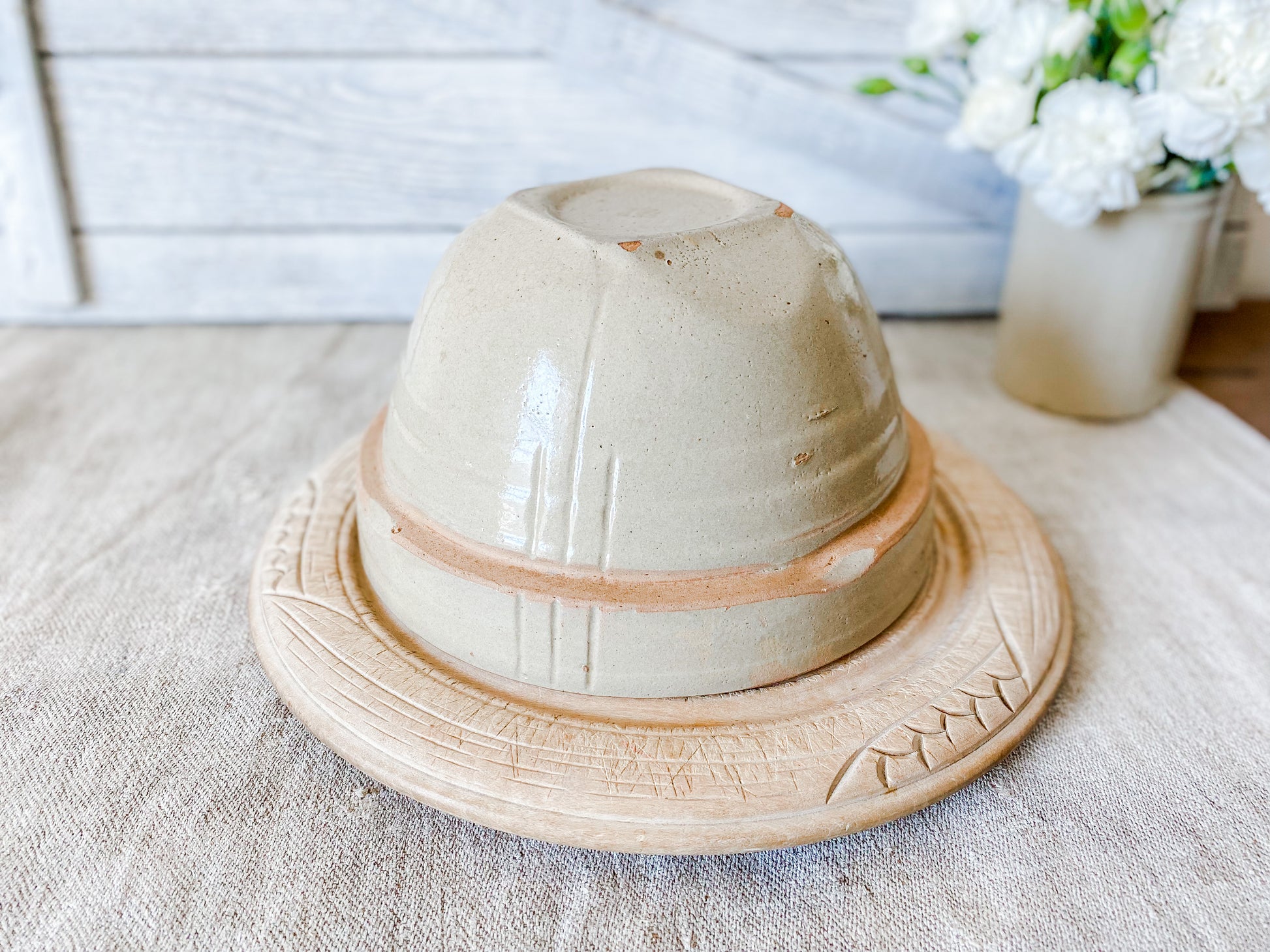 Antique Stoneware 7.75 Crock Dough Bowl, Primitive Beige Mixing Bowl –  ThriftyWhitney