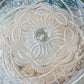 Vintage Pressed Glass Floral Patisserie Stand, Small 9" Cake Stand