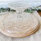 Vintage Pressed Glass Floral Patisserie Stand, Small 9" Cake Stand