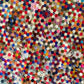 Antique Unfinished Hexagon Mosaic 1900s Quilt Top, Silk and Velvet English Paper Piecing, 54" x 53"