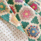 Vintage Green and Tan Grandmother's Flower Garden Quilt with Matching Runner, c1930s