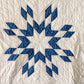 Vintage Blue and White Blazing Star Quilt, c1920s Crafting Textile, 83" x 73"