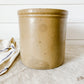 Primitive Mustard Brown Salt Glazed Crock | Rustic Farmhouse Kitchen | Antique Stoneware Jar