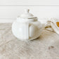 Vintage Heavy White Ceramic Teapot | Simple Cottage Farmhouse Kitchen