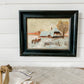Original Framed Oil Painting of Thatched Cottage in Winter Landscape