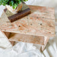 Vintage Chippy Pink Handmade Wooden Stepstool | Painter's Stool | Shabby Rustic Plant Stand | Farmhouse Porch Decor