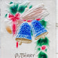 Set of 4 Antique Christmas Cards, Embossed Gold White and Blue Holiday Postcards