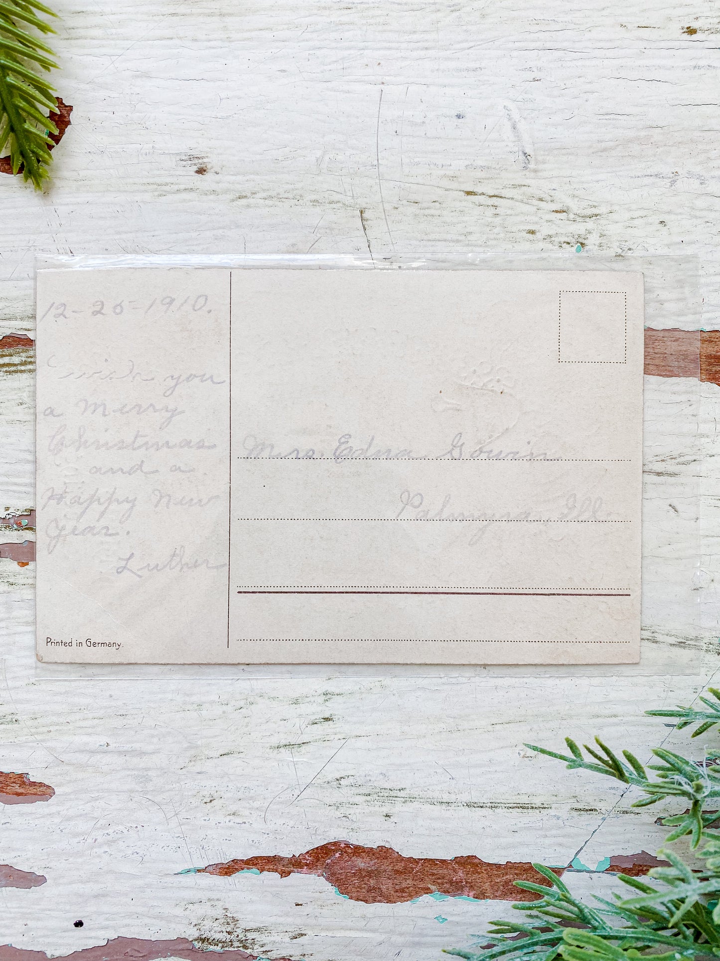 Set of 5 Antique Christmas Cards, Muted Neutrals Holiday Postcards