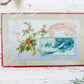 Set of 5 Antique Christmas Cards, Red and Gold Holiday Postcards