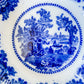 Antique Flow Blue 9" Ironstone Serving Bowl | Fairy Villa by W. Adams & Co., England