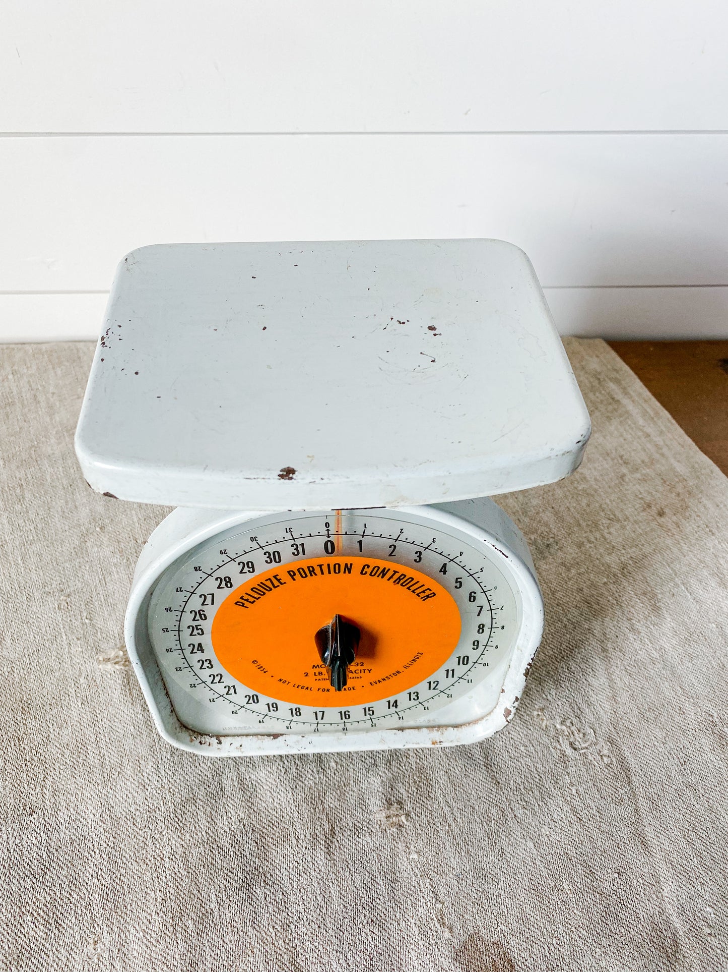 Vintage Pelouze Portion Controller Orange Front Kitchen Scale