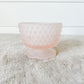 Vintage Indiana Glass Diamond Point Frosted Satin Pink Fairy Lamp BASE BOTTOM Only