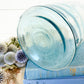 Antique Atlas Strong Shoulder Blue Glass Half Gallon Canning Jar with Zinc Porcelain Screw Top Lid