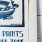 Set of 3 Vintage Wood Block Bird Prints - Panama-Canal Zone