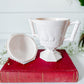 Vintage Jeanette Pink Milk Glass Baltimore Pear Footed Sugar Bowl with Lid
