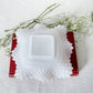 Vintage White and Pink Rippled Milk Glass Candy Dish with Quilted Diamond Pattern