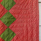 Antique Red and Green Irish Chain Quilt, c1880s, 74" x 73"
