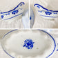 Antique Flow Blue Ironstone Gravy Boat & Underplate - WH Grindley "Lorne"