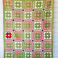 Antique Pink and Green Quilt, Churn Dash Monkey Wrench, c1900, 83" x 68"
