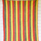 Vintage Reversible Brown Yellow Red and Green Bar Quilt, 84" x 72"