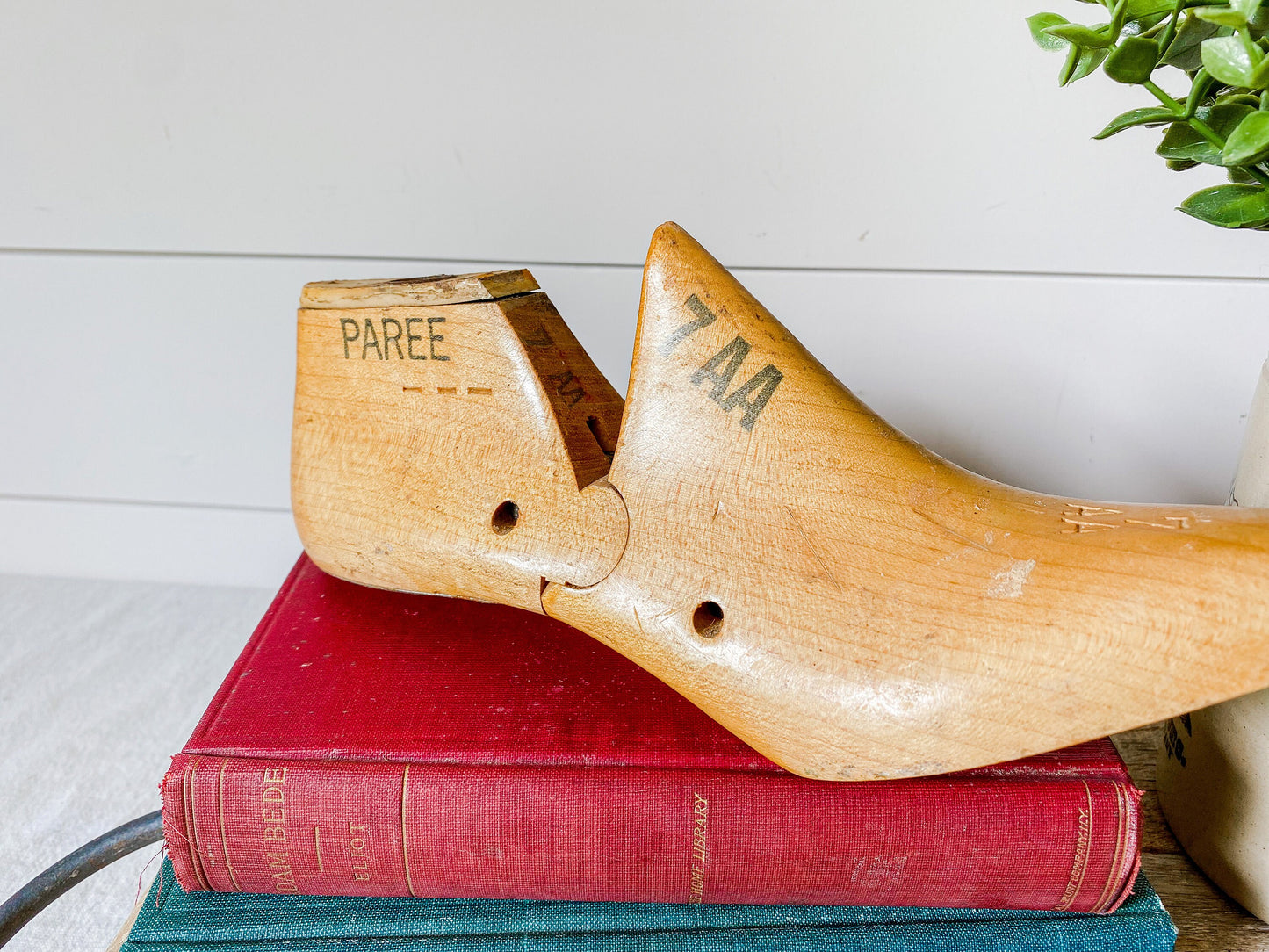 Vintage Pair of 1960s Wooden Shoe Molds - "Paree" 7AA