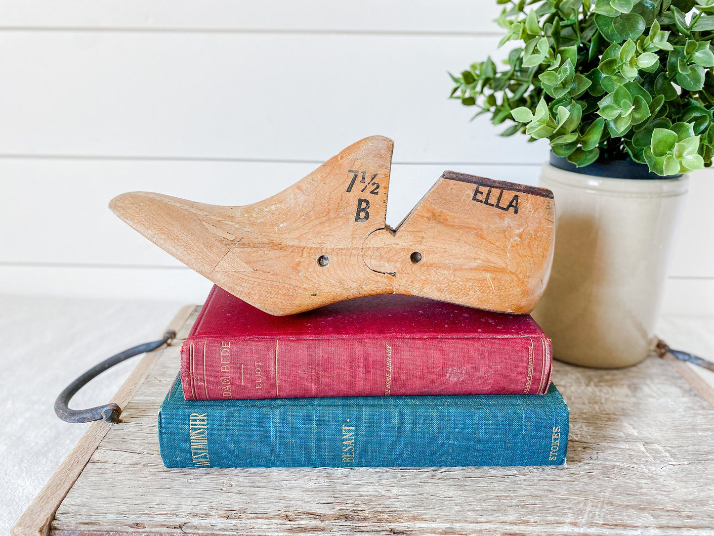 Vintage 1960s Wooden Shoe Mold - "Ella", 7 1/2B